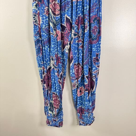 Free People FP One Marla Floral Pleated Harem Pants Baggy Boho Beachy Size M - Picture 12 of 12